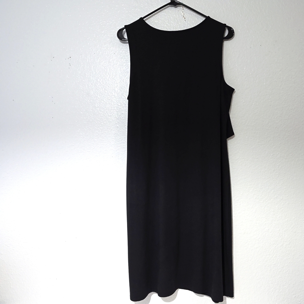 J.Jill Wearever Collection Tie-Waist Elegant Black Sleeveless Dress Size Medium - Picture 8 of 15